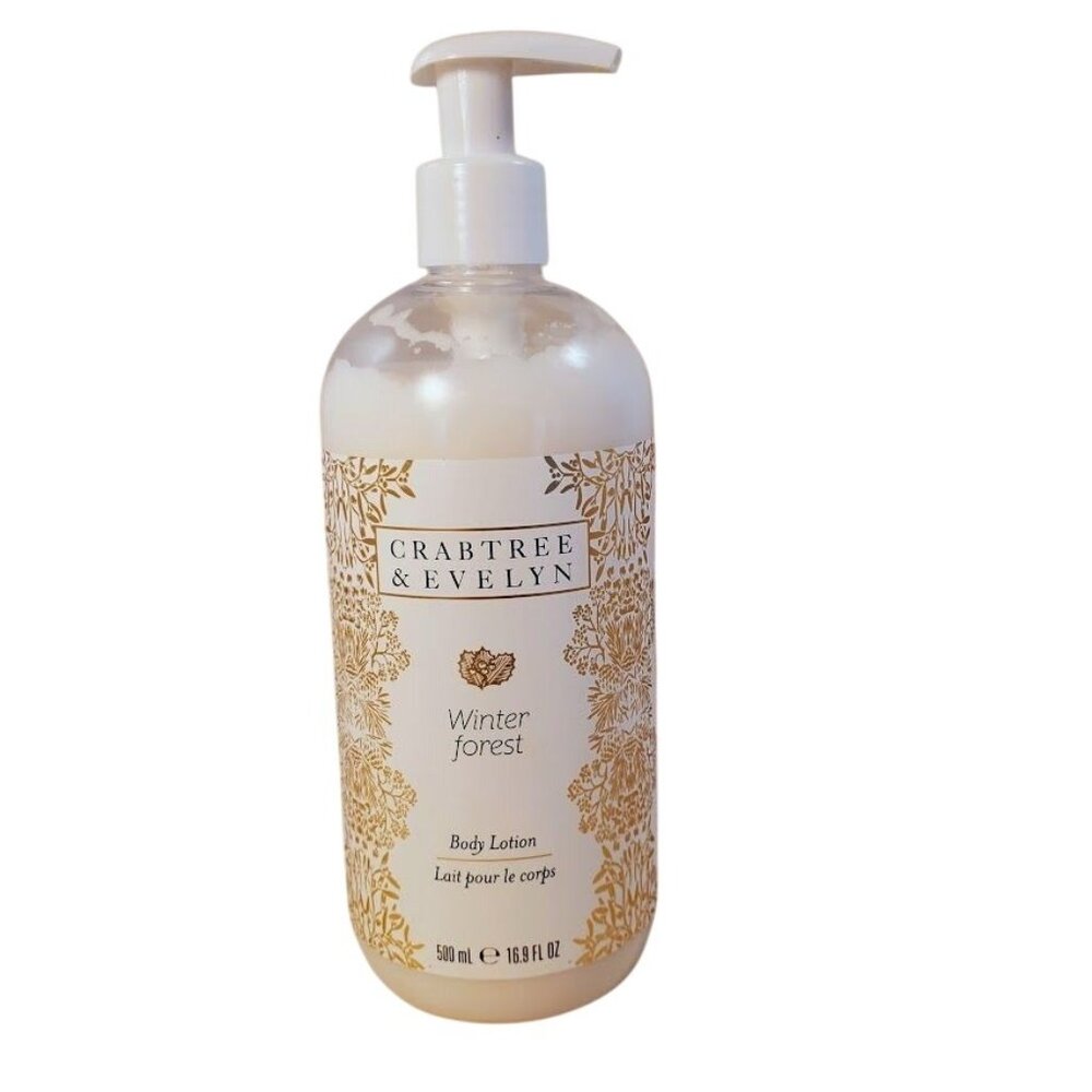 Crabtree & Evelyn Winter Forest Body Lotion 16.9 oz 500 ml Pump Moisturizing Lot
